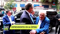 Ebrard da la bienvenida a Evo Morales y José Mújica en La Ópera
