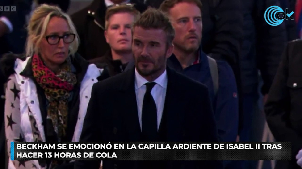 Beckham se emocionó en la capilla ardiente de Isabel II tras hacer 13 horas de cola