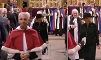 Queen Consort Camilla loses her footing as she leaves cathedral - but recovers perfectly as she battles through trip to Wales with a broken toe