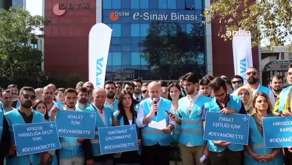 DEVA Partisi İstanbul İl Başkanlığı, ÖSYM binası önünde 'KPSS nöbeti' tutmaya başladı