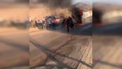 Son dakika haber... Kaza sonrası yanan şahsı vatandaşlar su ile söndürdü