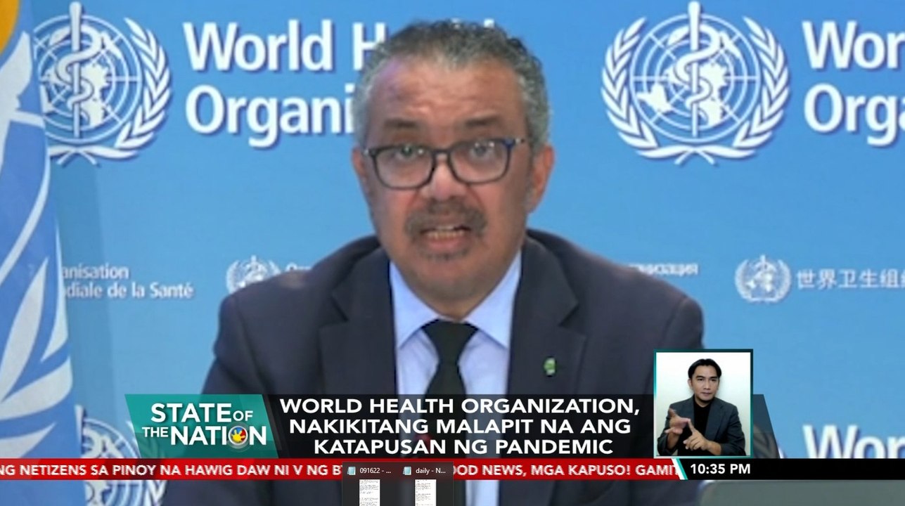 World Health Organization, nakikitang malapit n...
