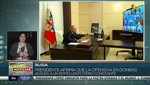 Pdte. Putin asegura que no cambiará estrategia en la operación militar en el Donbás