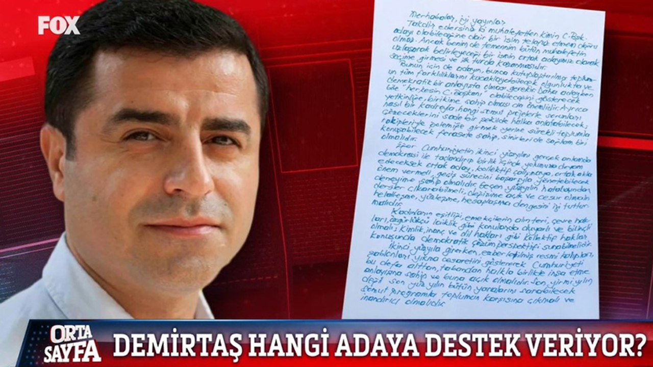 Demirtaş'tan 'ortak aday' mektubu: Ortak aday olmaktan dolayı onur duyarım ama malum sebeplerden dolayı şimdilik ben değilim