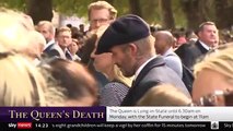 David Beckham seen queuing to see the Queen lying-in-state