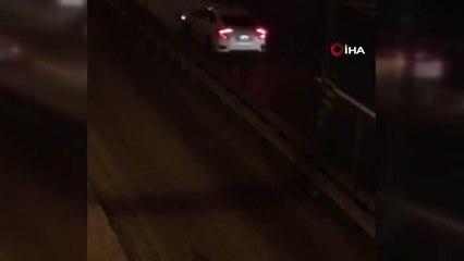 E-5 Karayolu'nda dehşet anları kamerada: Araçlar çarpıp üstünden geçti