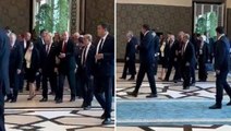 Cumhurbaşkanı Erdoğan ve Rus lider Putin kol kola girip yürüdü