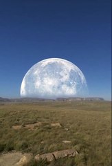 animasi tiga dimensi alam langit planet melintasi bumi