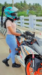 Girl Rider with Ktm Rc