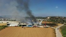 İZMİR -Torbalı ilçesinde bir kozmetik fabrikasında yangın çıktı