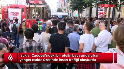 İstiklal Caddesi'nde yangın trafiği