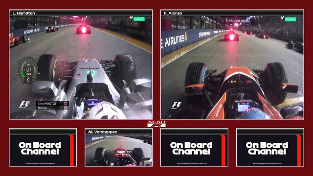Formula One Singapore 2017 Race Start Crash Ferrari Verstappen Onboard Multi Camera