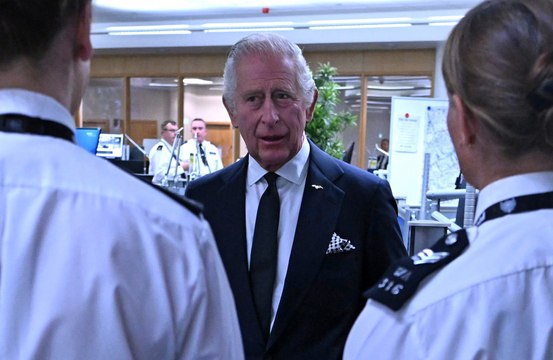 King Charles III met with emergency services workers involved in the preparations, delivery and policing of Queen Elizabeth's State Funeral on Saturday morning