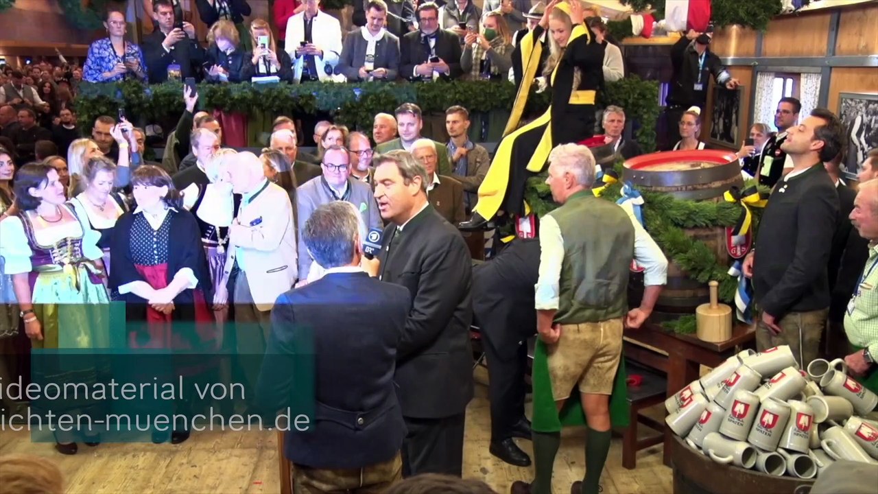 Oktoberfest Anzapfen 2022 in der Schottenhamel Box mit 3 Schlägen am 17.09.2022