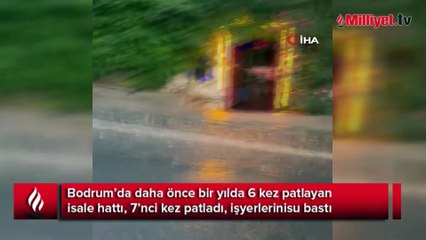 Patlayan su hattı caddeyi göle çevirdi, esnaf isyan etti