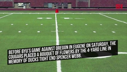BYU Pays Tribute to Oregon Tight End Spencer Webb