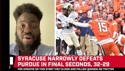 Syracuse Comes Back in Final Seconds to Defeat Purdue, 32-29