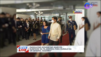 Pangulong Bongbong Marcos, bumiyahe na pa-Amerika para dumalo sa UN General Assembly | News Live