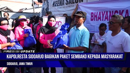 Sambil Olahraga, Kapolresta Sidoarjo Ajak PJU & Jajaran Belanja Ke Pasar Dan Bagikan Paket Sembako