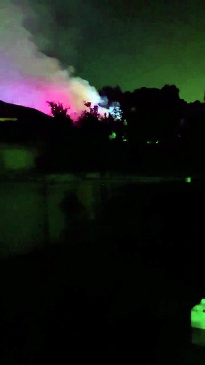 Flashing lights and smoke captured on video by a resident last night at Meads Avenue, Tarrawanna