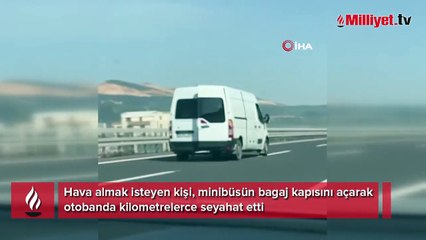 Otobanda tehlikeli yolculuk kamerada
