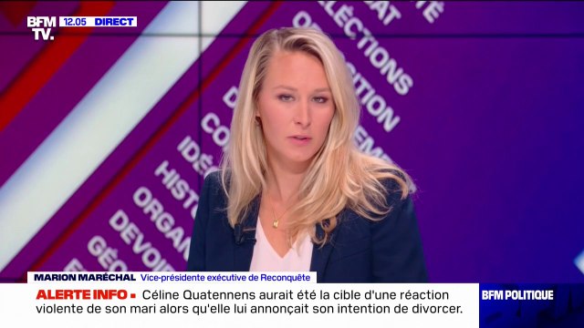 Marion Maréchal juge digne la décision d'Adrien Quatennens de se retirer de la coordination de LFI
