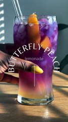 Butterfly Peach Lemonade #cafeathome #summerdrinks #drinkrecipes #lemonade