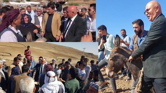 Yıl 2022… Köylüler eşek sırtında su taşıyorlar