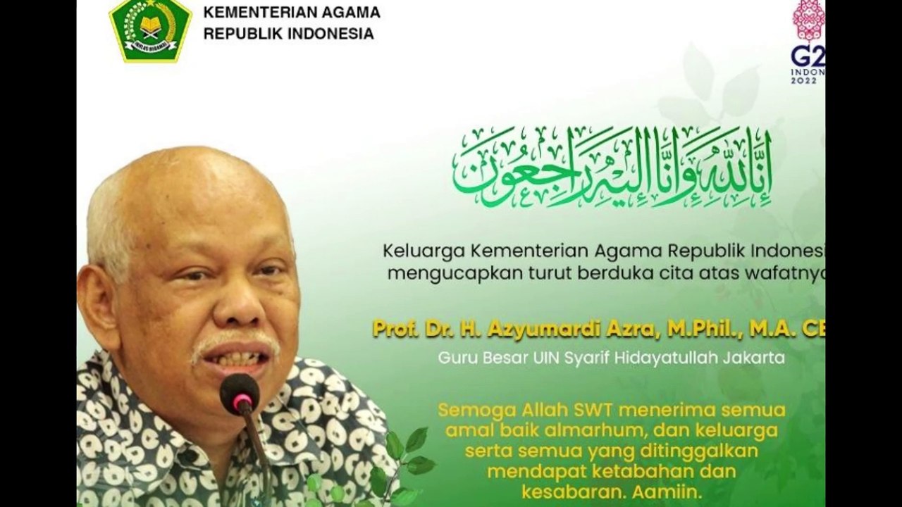 PROF AZYUMARDI AZRA MENINGGAL DUNIA