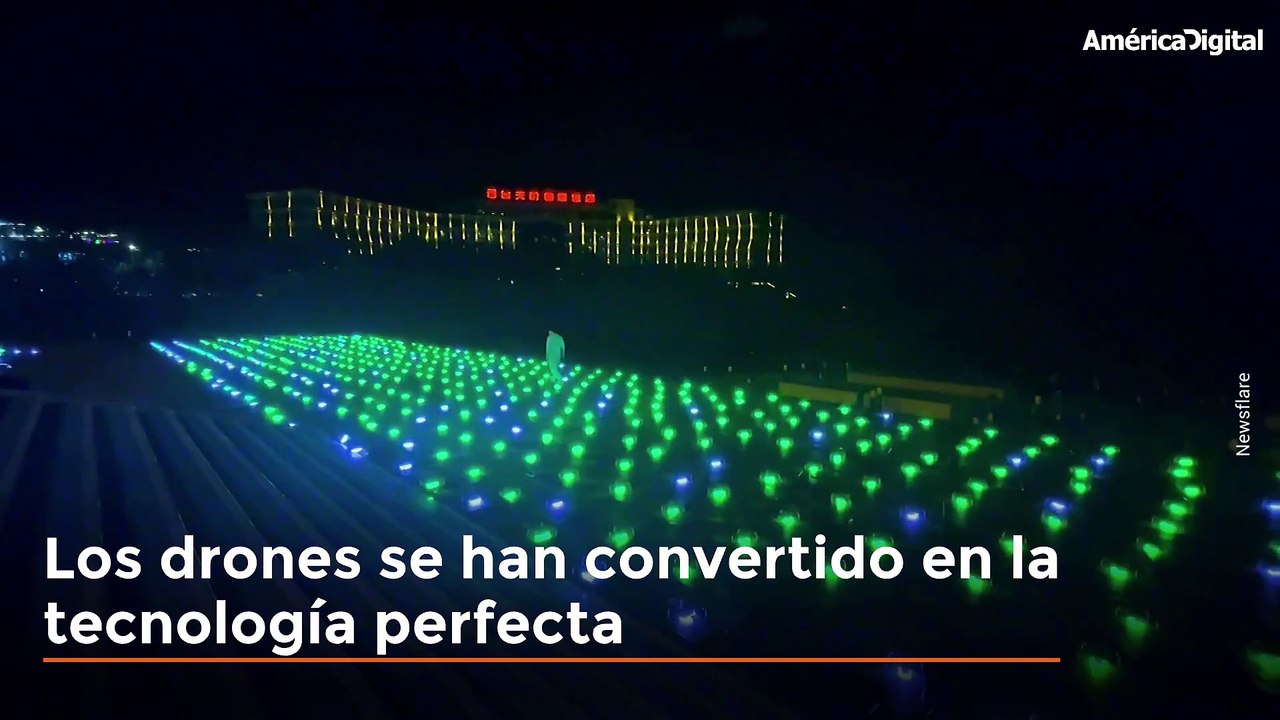 Cientos de drones adornaron el cielo de China durante el Festival del Medio Otoño