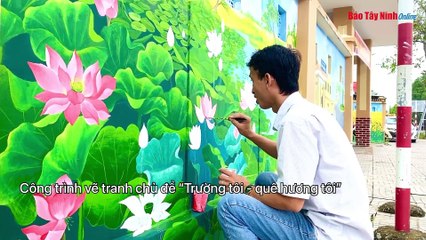 Ấn tượng tranh vẽ bích hoạ trên tường trường học