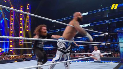 سامي زين ينفذ حركة فنية مذهلة ولكنه لم ينجح في إنهاء مباراة ريكوشي في SmackDown