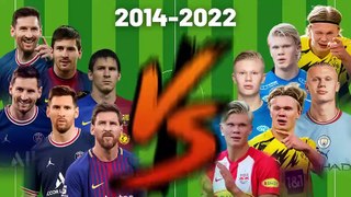 Messi vs Haaland(2014-2022)