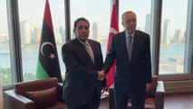Cumhurbaşkanı Erdoğan, Libya Başkanlık Konseyi Başkanı Muhammed Yunus el-Menfi ile görüştü