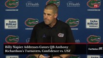 Billy Napier Addresses Gators QB Anthony Richardson's Turnovers,  Confidence vs.  USF