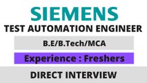 Siemens is Hiring for Test Automation Engineer