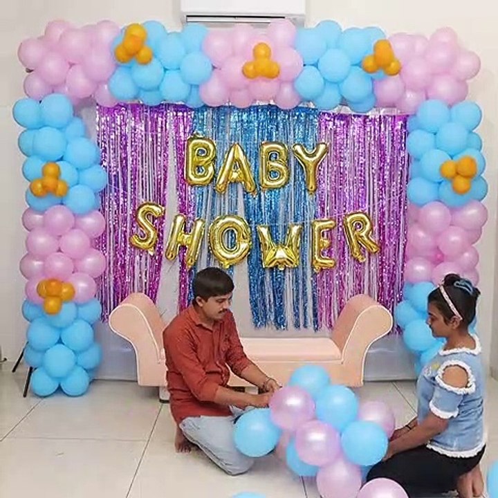 Baby shower decorations - under budget - empty space decor #fun #decor #babyshower #love #diy