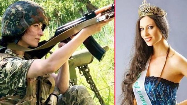 Ukraynalı eski güzellik kraliçesi podyum yerine cephede: Putin için bir kurşunum var