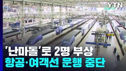 태풍 '난마돌'로 2명 부상...항공·여객선 운행 중단 / YTN