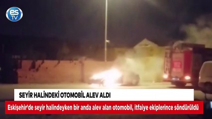Seyir halindeki otomobil alev aldı