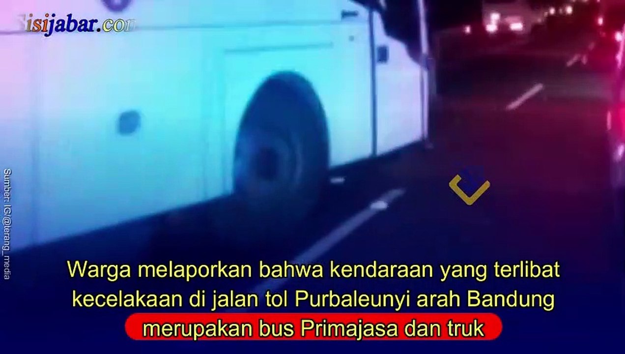 Kecelakaan Bus Primajasa Tabrakan dengan Truk, di Tol Purbaleunyi Purwakarta arah Bandung