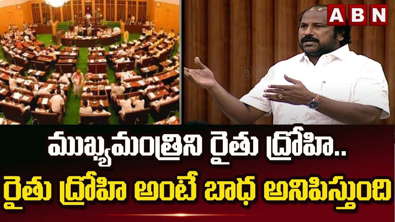 ముఖ్య మంత్రిని  రైతు ద్రోహి . రైతు ద్రోహి అంటే బాధ అనిపిస్తుంది || AP Assembly || ABN Telugu