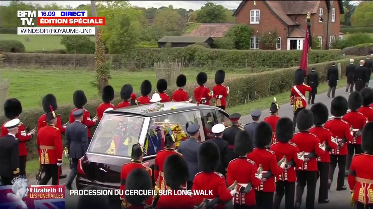Funérailles d'Elizabeth II: le cortège arrive à Windsor et emprunte The Long Walk qui mène au château