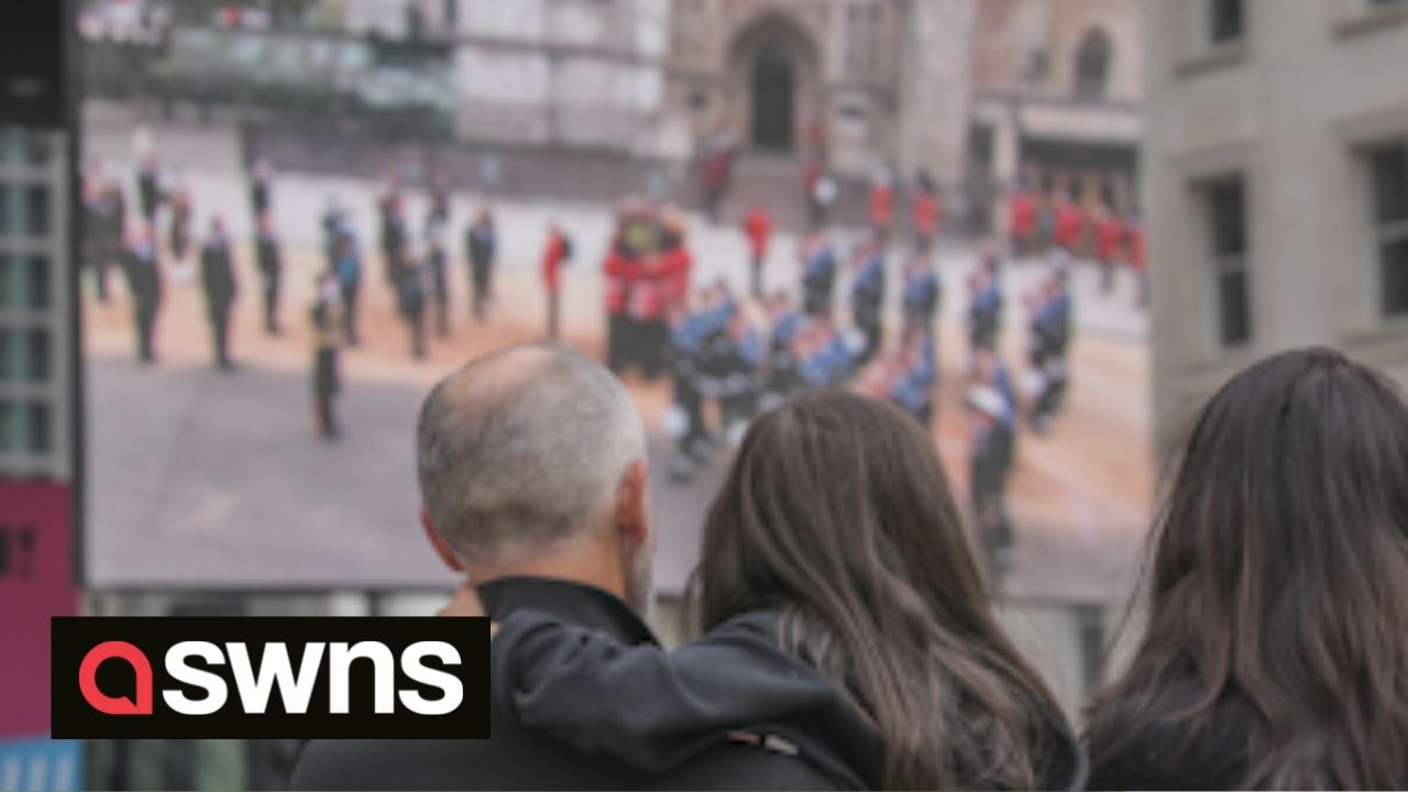 Brummies descend on Centenary Square in Birmingham to watch the Queen's funeral on a big screen