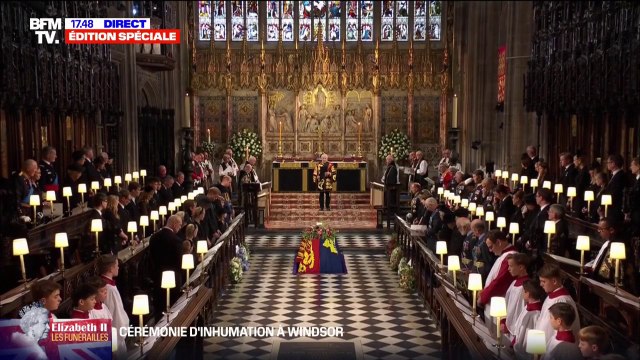 Le cercueil d'Elizabeth II descendu dans le caveau royal de Windsor