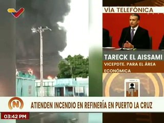 Combaten incendio presentado en la Refinería Guaraguao en Puerto La Cruz