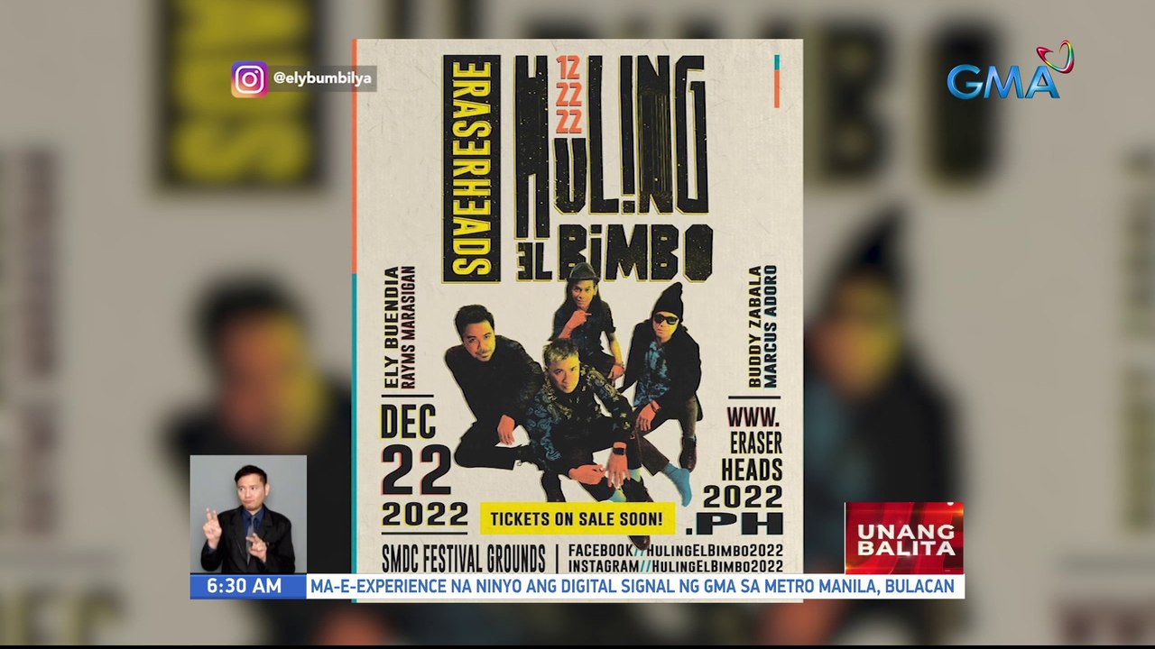 Eraserheads, muling magsasama-sama sa "Huling El Bimbo" reunion concert sa Disyembre | UB