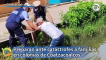 Preparan ante catástrofes a familias en colonias de Coatzacoalcos