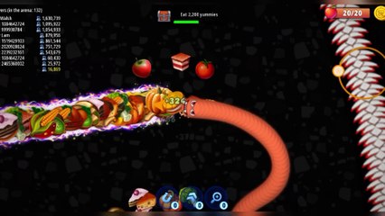Worms zone game play video.biggest snacks