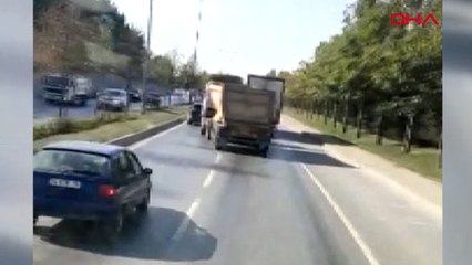 Sultangazi'de hafriyat kamyonuyla drift kamerada